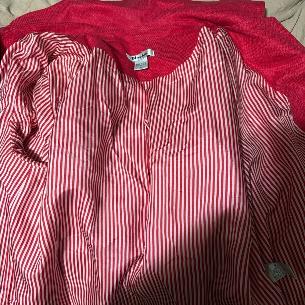 Vintage Nygard Red Linen Blazer Cropped Button Jacket Size 10 - Picture 11 of 15